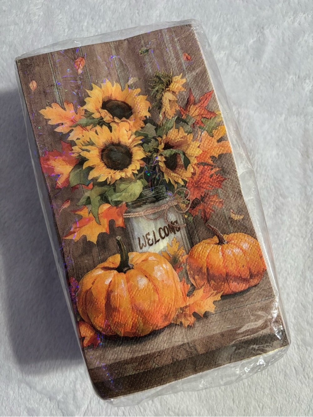 Autumn Sunflower & Pumpkin Napkins